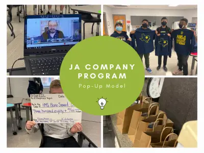 Children participating in JA Company Program Pop-Up