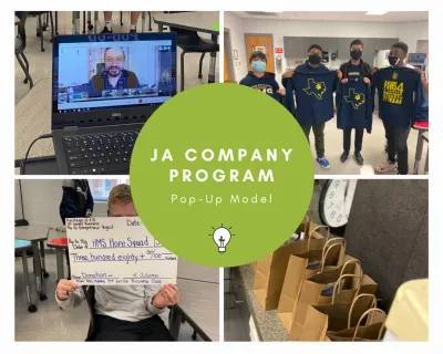 Children participating in JA Company Program Pop-Up